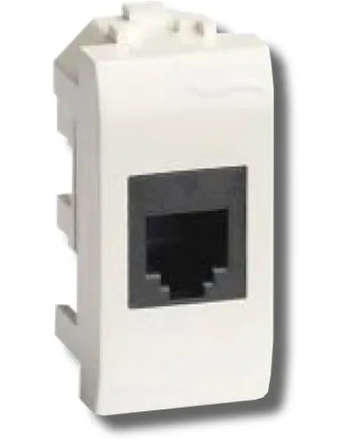 Розетка RJ-45 Brava 1 модуль белая (76654B): Розетка компьютерная с одним разъёмом в Белгороде