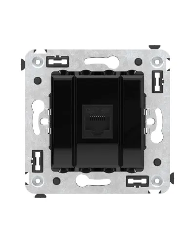 Розетка RJ-45 в стену, кат.5E, Avanti, одинарная, черный квадрат (4402663). Розетка компьютерная. ДКС в Белгороде