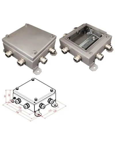 КМ IP66-1515, 8 вводов, нержавейка. Коробка монтажная электротехническая. Гефест в Белгороде