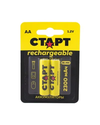 СТАРТ HR6 (AA, 2300 mah), упак. 2 шт. БЛИСТЕР. Перезаряжаемые аккумуляторы. СТАРТ в Белгороде